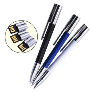 Kostenlose Logo-Gravur Klassische Kugelschreiber-Stift form USB-Flash-Laufwerk Multi-Funktionen USB 2.0-Stift-Laufwerk 4GB 8GB 16GB 32GB 64GB