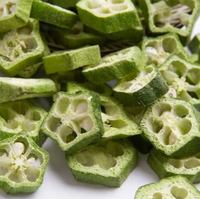 Okra Liofilizada Entera Salada Crujiente, Snacks Secos con Ingredientes Saludables, para Repostería, Empaque a Granel, Liofilizado por Congelación, ISO, Listo para Comer