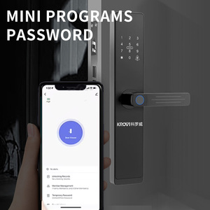 La nueva tienda ofrece un gran descuento Cerradura de combinación inteligente de huellas dactilares Puerta de madera para apartamentos Aplicaciones de múltiples escenas en la nube - Product Image 3