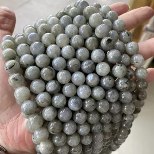 Bulk Sale Cheap Natural Stone Loose Smooth Faceted Round Reflective Beads Tier-AB Labradorite