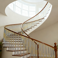Garde-corps d'escalier en alliage d'aluminium gris de style luxe léger en métal L D, mains courantes de balustrade de villa pour intérieur et extérieur