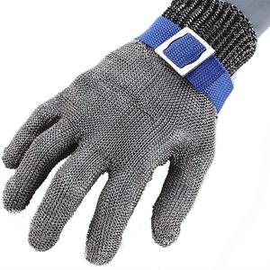 Guantes de seguridad para manipulación de alimentos hechos de HPPE, resistentes al corte, resistentes al óxido, alambre de malla de acero inoxidable 316L - Product Image 1