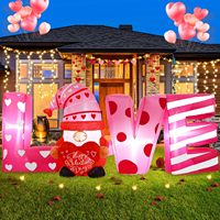 Lettres d'amour gonflables de 6 pieds de long pour la Saint-Valentin, gnome gonflable romantique en forme de cœur lumineux, décoration de jardin, fête, anniversaire de mariage
