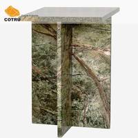 Table basse en marbre Cotrustone pour salon, table basse de luxe en marbre vert naturel, table basse personnalisée, table d'appoint