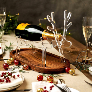Acrylique Renne Porte-Bouteille De Vin De Noël Table Champagne Rack Clair Lucite Présentoir Décoratif De Vin pour La Fête De Vacances - Product Image 3