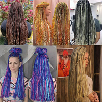 Extensions de cheveux synthétiques souples pour femmes noires, micro-tresses Zizi pré-tressées de 24 pouces, petites, fines et bouclées, pour crochet DIY
