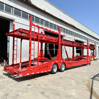 Semi-remorque porte-voitures à deux essieux en acier avec surface antidérapante et fonction de basculement hydraulique pour une logistique automobile efficace à Dubaï