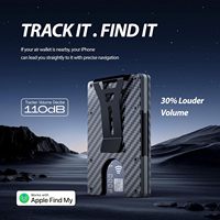 Penjepit Uang Pintar Serat Karbon Premium Grosir dengan Chip Pelacak RFID Terintegrasi, Tipis Minimalis untuk Saku Depan, Dompet Kartu Pria