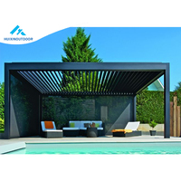 Auvent rétractable Toit en PVC transparent Couverture de gazebo Roulant Kit de Louvre Coulissant Support Pergola