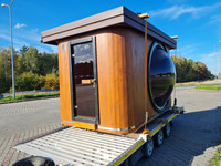 Sauna Moderna de Madera de Cedro Rojo Tradicional para Exteriores con Ventanas de Techo para 4 Personas, para Uso en Apartamentos y Villas