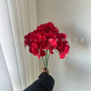 Flores Artificiales de Hortensia Junheyuan, Ramo de 5 Cabezas, Flor de Seda para Decoración de Techo de Boda, Arreglo de Pasillo - Product Image 3