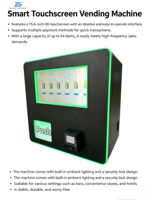 Mini borne murale automatique avec écran tactile de 15,6 pouces, 36 emplacements, lecteur de carte d'identité et paiement sans espèces