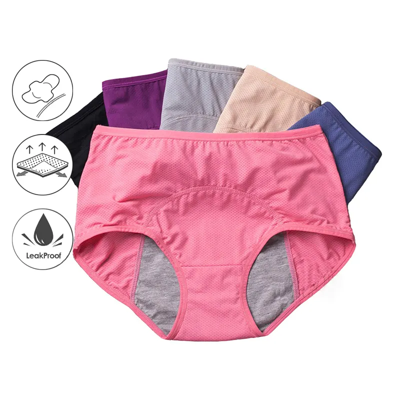 Dropshipping 3 katmanlı sızdırmaz Menstrual külot fizyolojik pantolon kadın iç çamaşırı dönemi su geçirmez külot