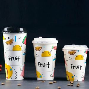 Gobelets en carton jetables de 16 oz avec couvercles en plastique à usage unique pour les marchés latino-américains - Product Image 2