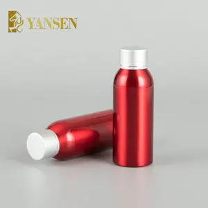 100ml red anodized aluminum cover high-grade cosmetic toner aluminum bottle