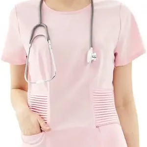 Одежда для стирки летняя Женская рабочая одежда с коротким рукавом для врача костюм с разрезом с длинным рукавом эластичная кисть для рук хирургический халат