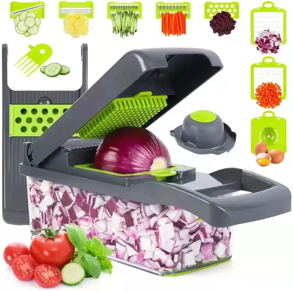 New Arrival Multifunctional 15 In 1 Handheld Vegetable Chopper Onion Cutter Potato Peeler Kitchen Fruits Slicer Vegetable Cutter