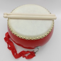 Hot Selling Wooden Double Layer Handmade Percussion Drum Popular Toy Chinese Red Lion Dance Drum