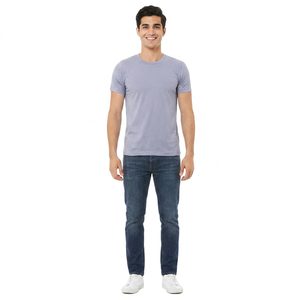 T-shirt pour homme en coton 100% respirant, imprimé à motifs, coupe ajustée, avec design patchwork de couleurs, impression numérique - Product Image 1