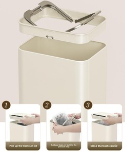 <span class=keywords><strong>Poubelle</strong></span> intelligente en acier inoxydable avec capteur 13L, <span class=keywords><strong>poubelle</strong></span> automatique électrique 20L pour toilettes, chambre, cuisine, salon, extérieur - Product Image 2