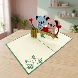 Koala Couple 3D Pop Card Love Theme Handmade Art Paper Customized Thanksgiving <b>Gifts</b> Hanoi Best Seller Top Trending - Product Image 5