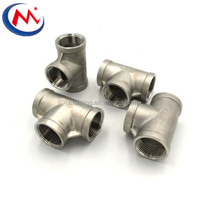 Matériaux de <span class=keywords><strong>plomberie</strong></span> en acier inoxydable 304 316, raccord de tuyauterie fileté en fonte, té égal et coude - Product Image 1