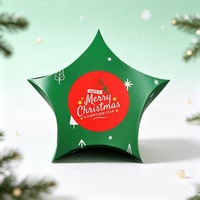 Boîte cadeau mignonne en forme d'étoile de Noël avec ruban à suspendre, en papier de qualité alimentaire supérieure