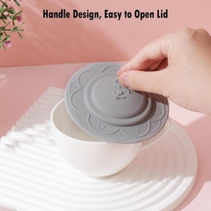 Couvercles de tasses en silicone <span class=keywords><strong>visage</strong></span> de chat Couvercles en silicone multicolores pour tasses Tasses Théières Couvercle de tasse flexible Couvercles de tasse chaude pour café et thé - Product Image 3