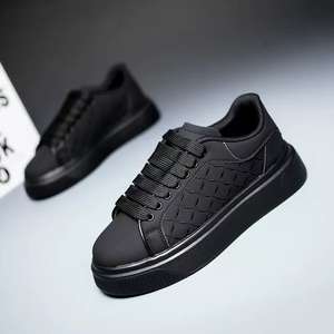 Men's White <b>Sneakers</b> Inside Elevating Couple Board Shoes <b>Leather</b> Casual Trainers - Product Image 4