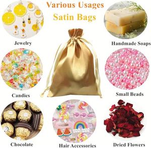 Pochette Cadeau Personnalisée en Soie Satinée avec Cordon 7x9cm – Sacs en Satin de Luxe pour Bijoux, Cosmétiques, Maquillage, Téléphones Portables, Chaussures et Emballage Anti-Poussière - Product Image 4