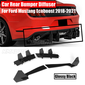 Difusor de Labio de Parachoques Trasero para Ford Mustang Ecoboost 2018-2021, Protector de Spoiler y Splitter, Kit de Carrocería, Faldón Delantero, Negro Brillante - Product Image 1