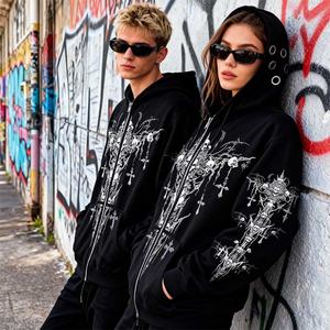 Nouveauté 2026 : Sweat à capuche unisexe oversize style streetwear américain, personnalisable avec broderie et impression graphique, design anneau en fer, coupe courte et carrée - Product Image 3