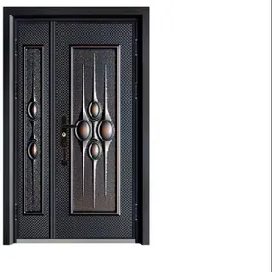 हुंडई के लिए बाहरी दरवाज़े के हैंडल के साथ धातु के घर के दरवाजे के सामने अच्छी गुणवत्ता वाले एल्यूमीनियम मिश्र धातु के दरवाजे पिझ्ज़ी