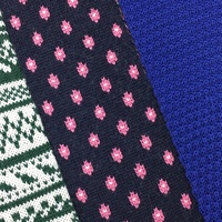 Cravates en laine tricotées pour hommes, personnalisées, à tête plate, fines et étroites, brodées, mode hiver, vente en gros, fournisseur chinois