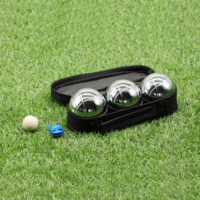 Lot de 8 boules de squash de pétanque chromées Nouveaux jeux de jardin en plein air avec sac de transport