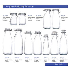 Vente en gros DS-1138 KANGAROO Pichet en verre transparent de 1000ml avec couvercle oscillant en fil métallique et extrémité à ouverture facile de qualité alimentaire pour un usage commercial - Product Image 6
