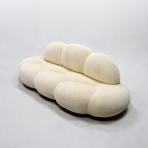 Canapé Nuage Moderne et Simple en Polaire d'Agneau, Ensemble de Canapés Modulaires Crème en Forme de Nuages, pour Salon, Direct Usine - Product Image 4