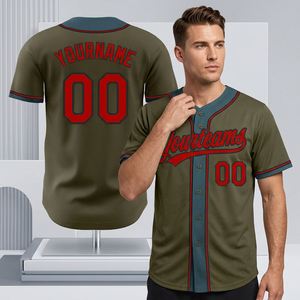 Uniformes de baseball et de softball personnalisés, imprimés en relief, col en V uni, grande taille, manches courtes, respirants, antibactériens, anti-UV 100% - Product Image 1