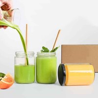 Bocaux Mason à large ouverture de 350 ml (12 oz) en verre, petits bocaux de conserve avec couvercles hermétiques pour confiture et cornichons