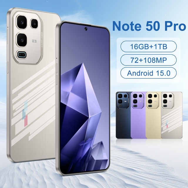 Note 50 Dual SIM Smart Phone 16+1TB ROM LED Display Custom Size Flexible Mobile for Gaming