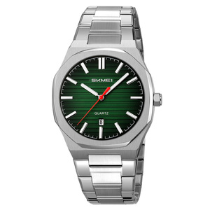 Reloj de pulsera octogonal con caja de acero y esfera verde - reloj de pulsera para hombre, estilo ejecutivo, para exportación, venta al por mayor y personalización - Product Image 5