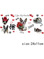 LETOP 1PCS Autocollant de transfert UV motif chien de dessin animé mignon, auto-adhésif, lavable, pour gobelet de 16 oz, étiquette personnalisée, autocollants DIY