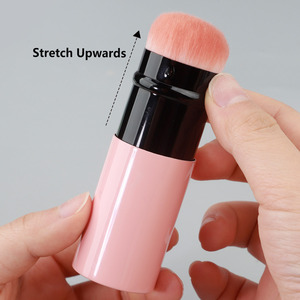 Pinceau compact rose avec poils synthétiques pour l'application de fard à joues, fabriqué à Cangzhou - Product Image 4