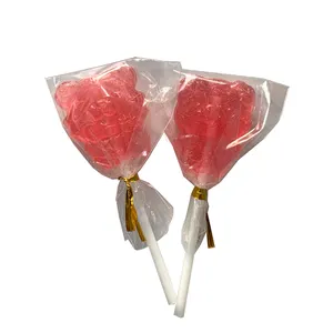 Manufacture Bear Shape Lollipop Strawberry Flavor Lollipop Candy Custom Hard Lollipop