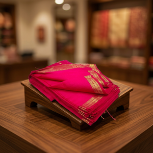 Sari traditionnel Maheshwari en coton et soie tissé à la main, vêtement ethnique indien haut de gamme pour les mariages, les cérémonies festives et les événements spéciaux - Product Image 6