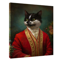 Cartaz Corpo Humano Cabeça Retrato Do Gato Animal do vintage Cartazes Impressão Nórdico Pintura Da Lona Retrato Da Arte Da Parede Para O Quarto Número 3d