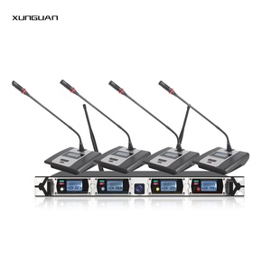 MF4400 Barato 4CH UHF Sin micrófonos inalámbricos IR Micrófono de conferencia Lavalier de mano para el hogar KTV/Stage/Speach/Training - Product Image 1