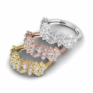 Mujer 10kt amarillo Rosa Blanco oro 4,10 gramos IGI certificado Vintage diamante Natural cóctel anillo de bodas joyería fina fiesta - Product Image 3