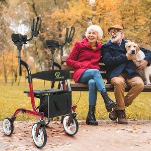 Andador Plegable Vertical HCT-9123B-N <span class=keywords><strong>para</strong></span> <span class=keywords><strong>Adultos</strong></span> <span class=keywords><strong>con</strong></span> <span class=keywords><strong>Asiento</strong></span>, Dispositivo Médico Ajustable <span class=keywords><strong>para</strong></span> el Cuidado en el Hogar, Rollator <span class=keywords><strong>para</strong></span> Personas <span class=keywords><strong>con</strong></span> Discapacidad - Product Image 2