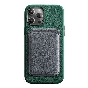 Étui de téléphone magnétique de luxe en Alcantara pour iPhone avec design et logo personnalisables, contient des cartes de crédit - Product Image 3